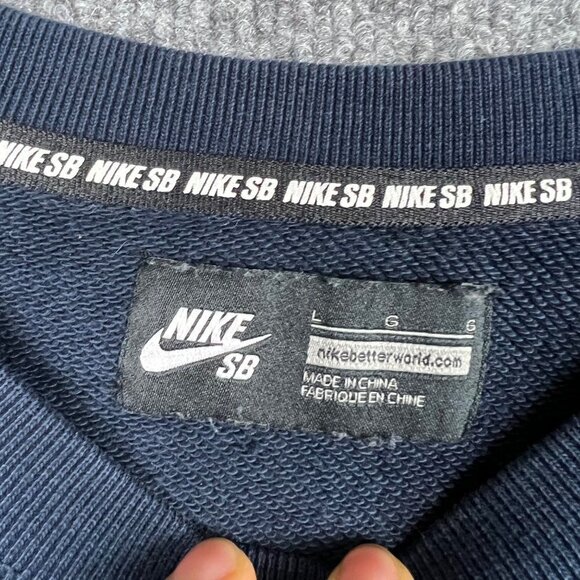 Nike SB Women's Polka Dot Sweatshirt Navy Blue SZ Large - Picture 6 of 9